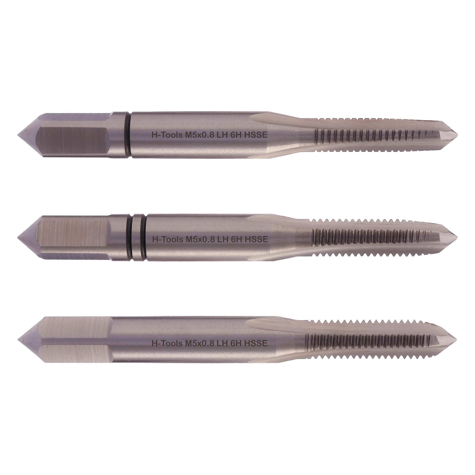 Метчик левый M5 x0,8 HSSE DIN 352 H-TOOLS 230050LIEHT, комплект 3 штуки
