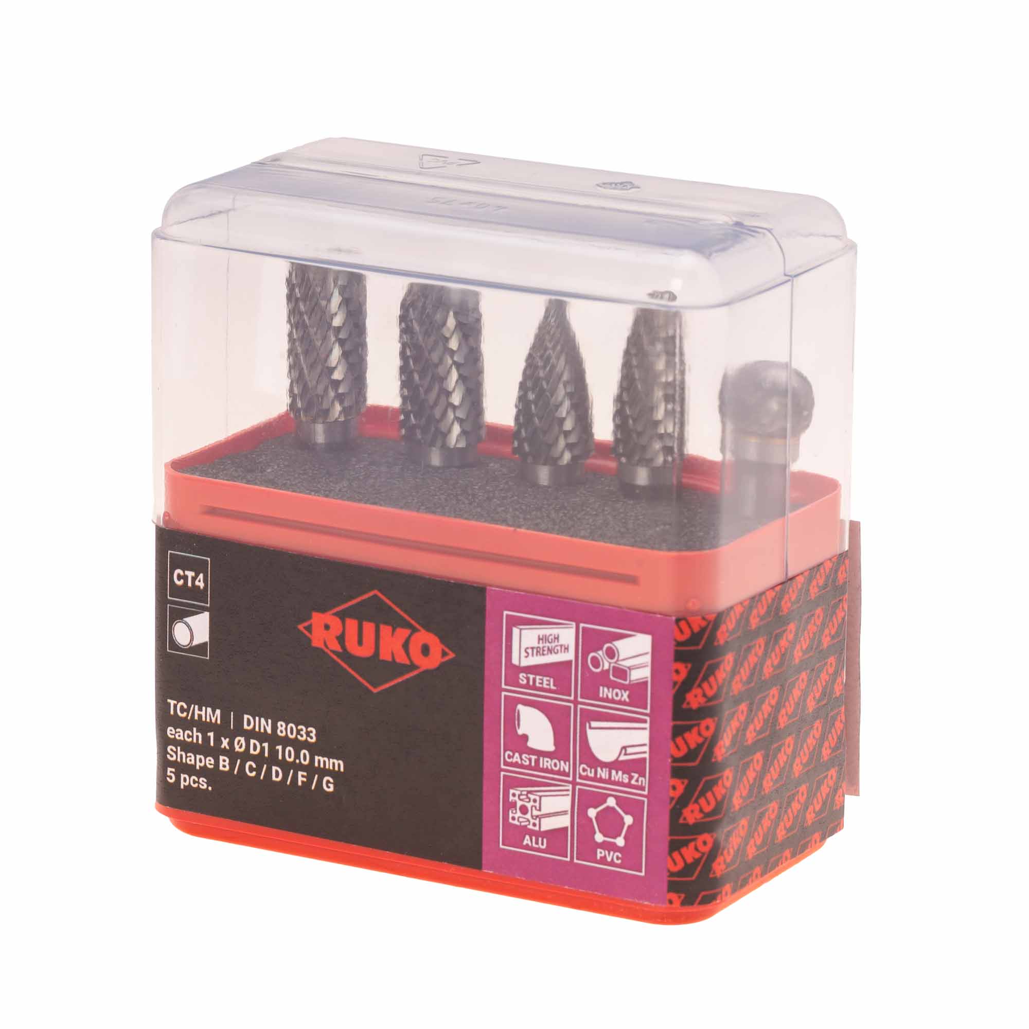 Набор бор-фрез твердосплавных 5шт Mini-Box HM RUKO 116004 Германия