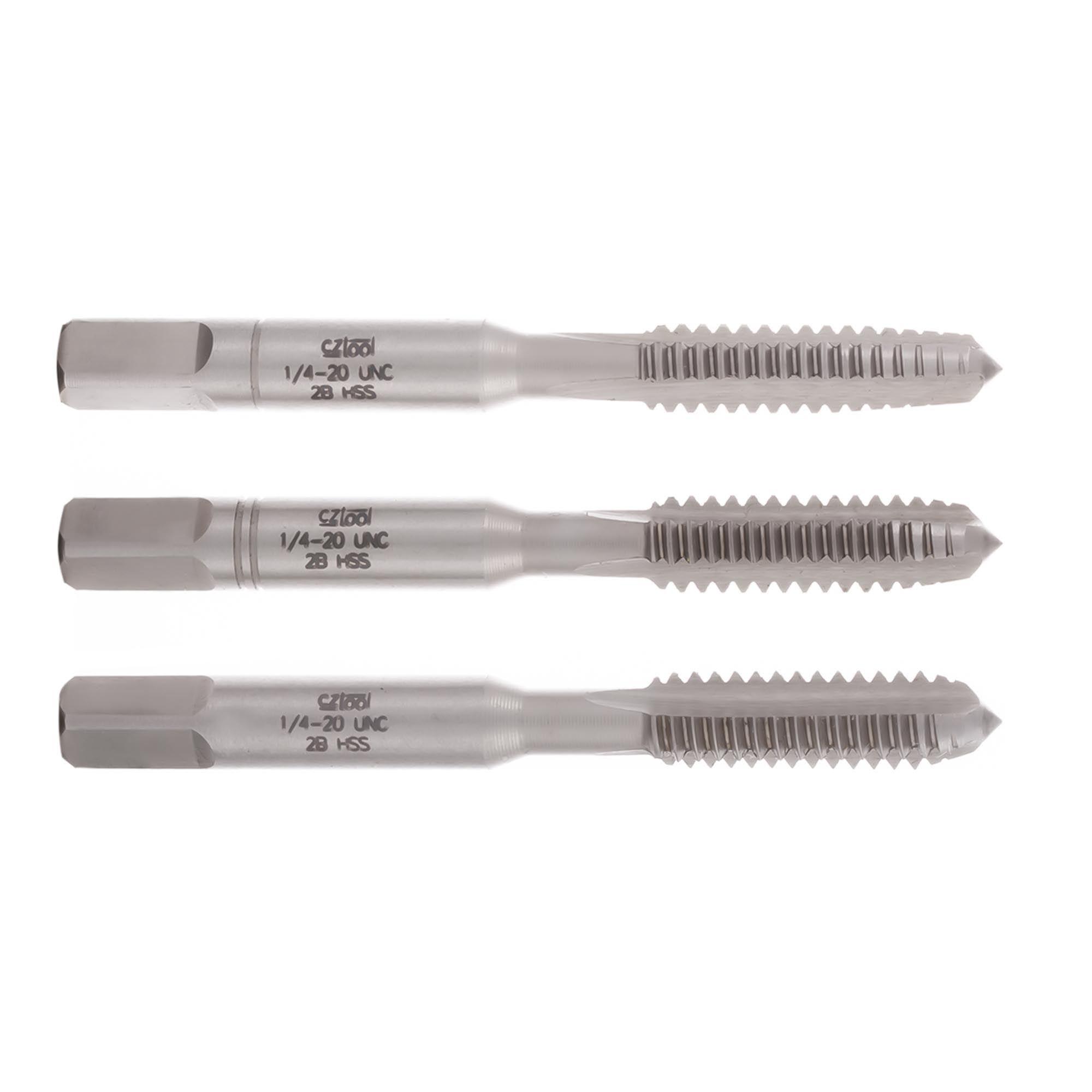 Метчик дюймовый UNC 1/4" HSS DIN 352 BUCOVICE 145140-3, комплект 3 штуки Чехия