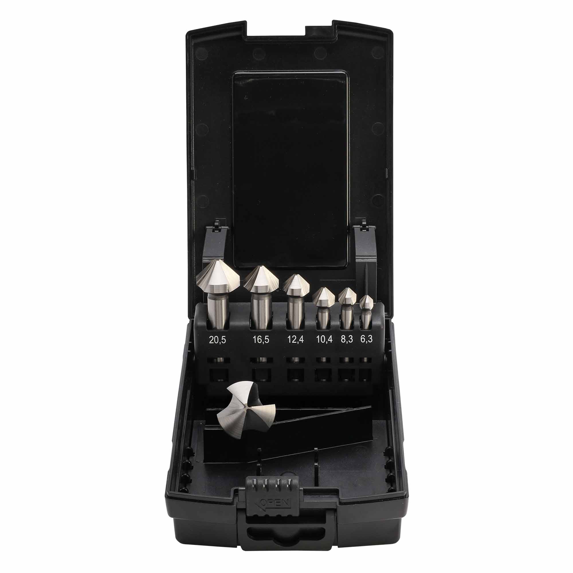 Набор зенковок 90° 6,3-25,0мм DIN335C 3z HSS-G 7шт MASTER-TOOL 102153PRO