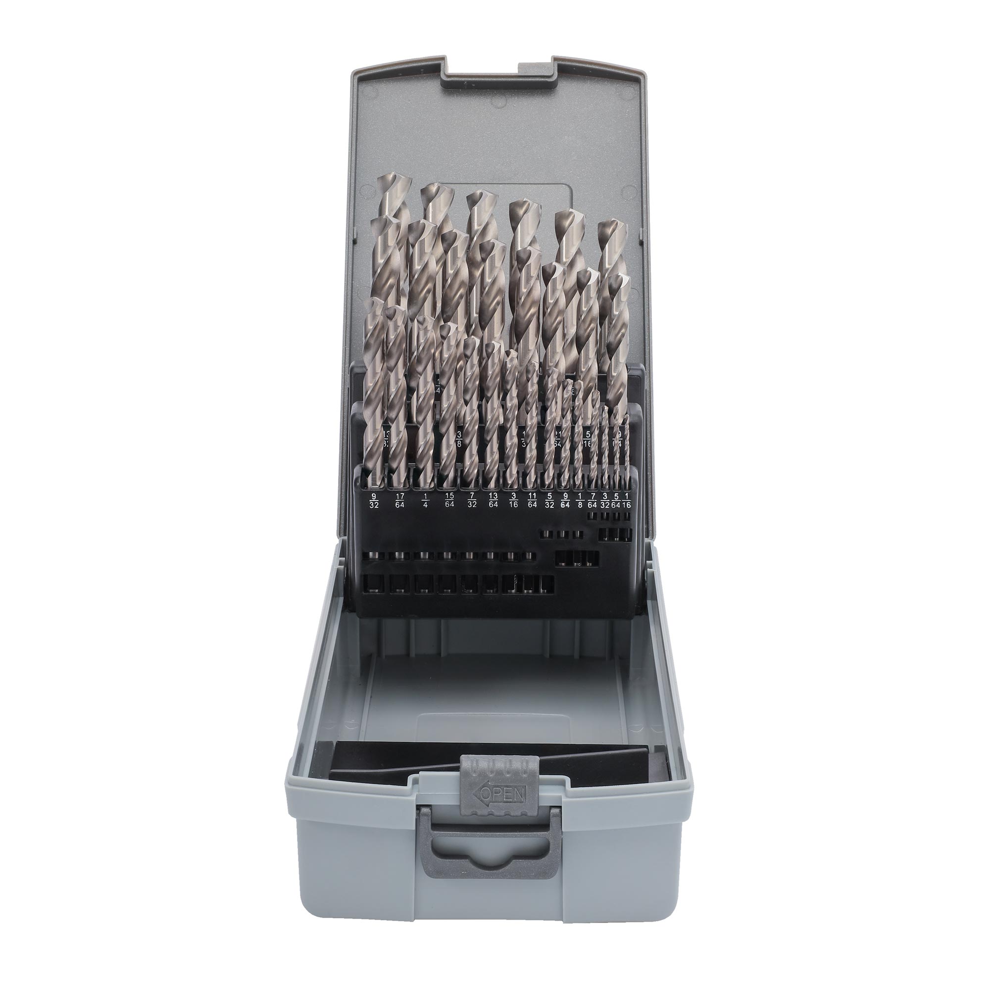 Набор дюймовых сверл по металлу 29 штук 1/16" - 1/2" HSS-G DIN 338 H-TOOLS 214851ROHT
