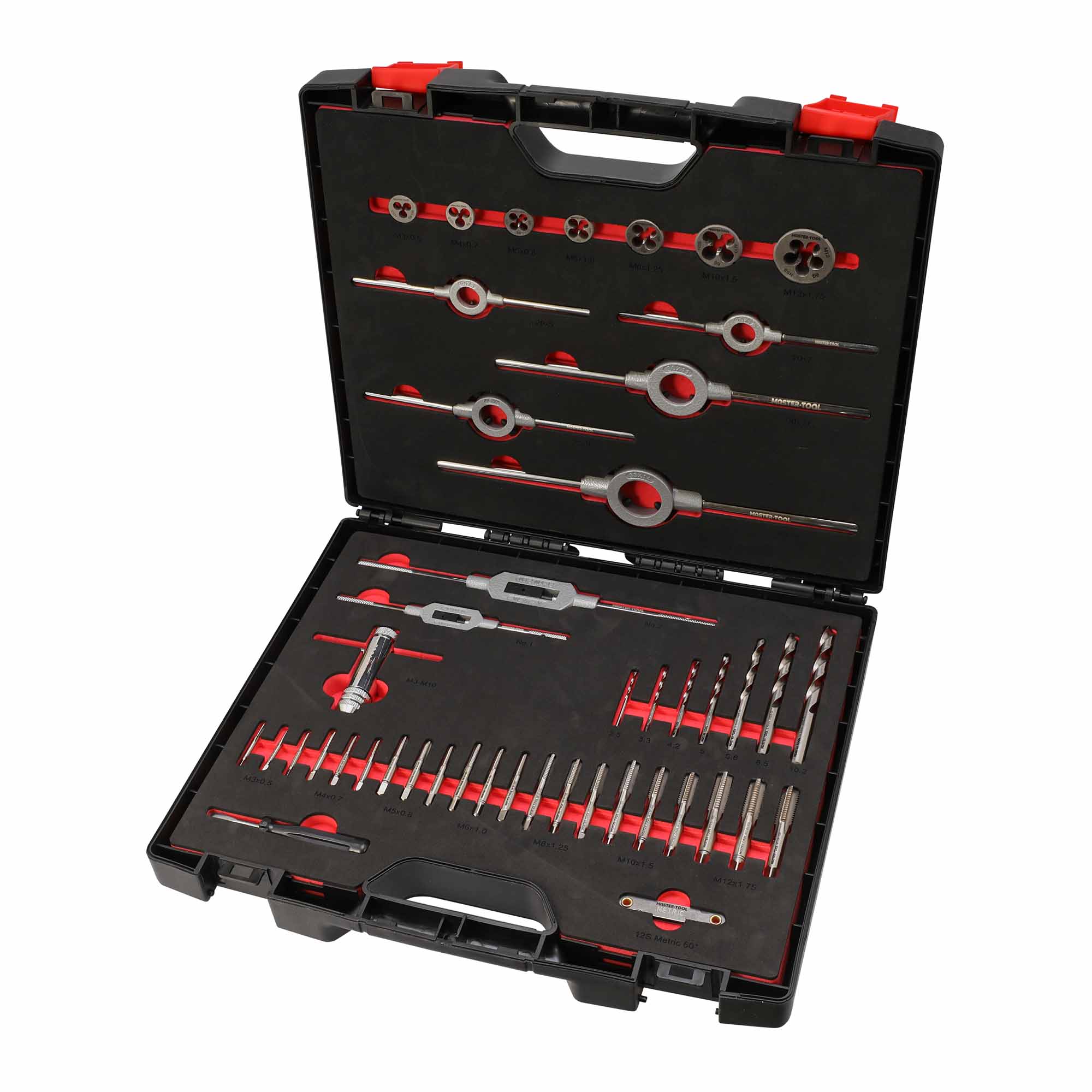 Набор метчиков и плашек M3 -M12 45пр HSS-G MASTER-TOOL 1014901010002