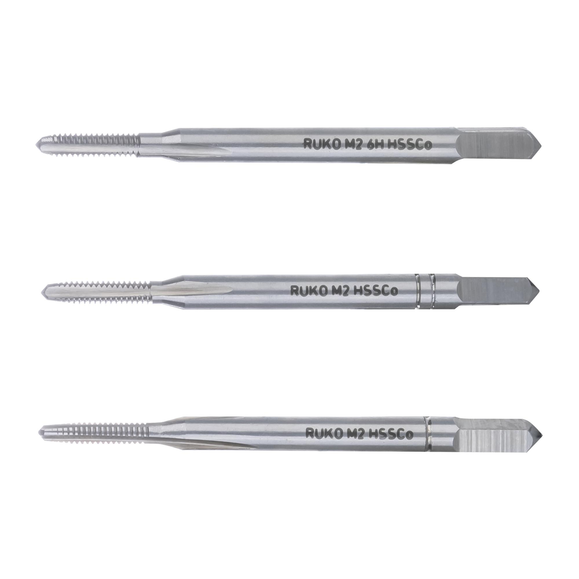 Метчик M2 x0,4мм HSSE-Co5 DIN 352 RUKO 230020E, комплект 3 штуки Германия