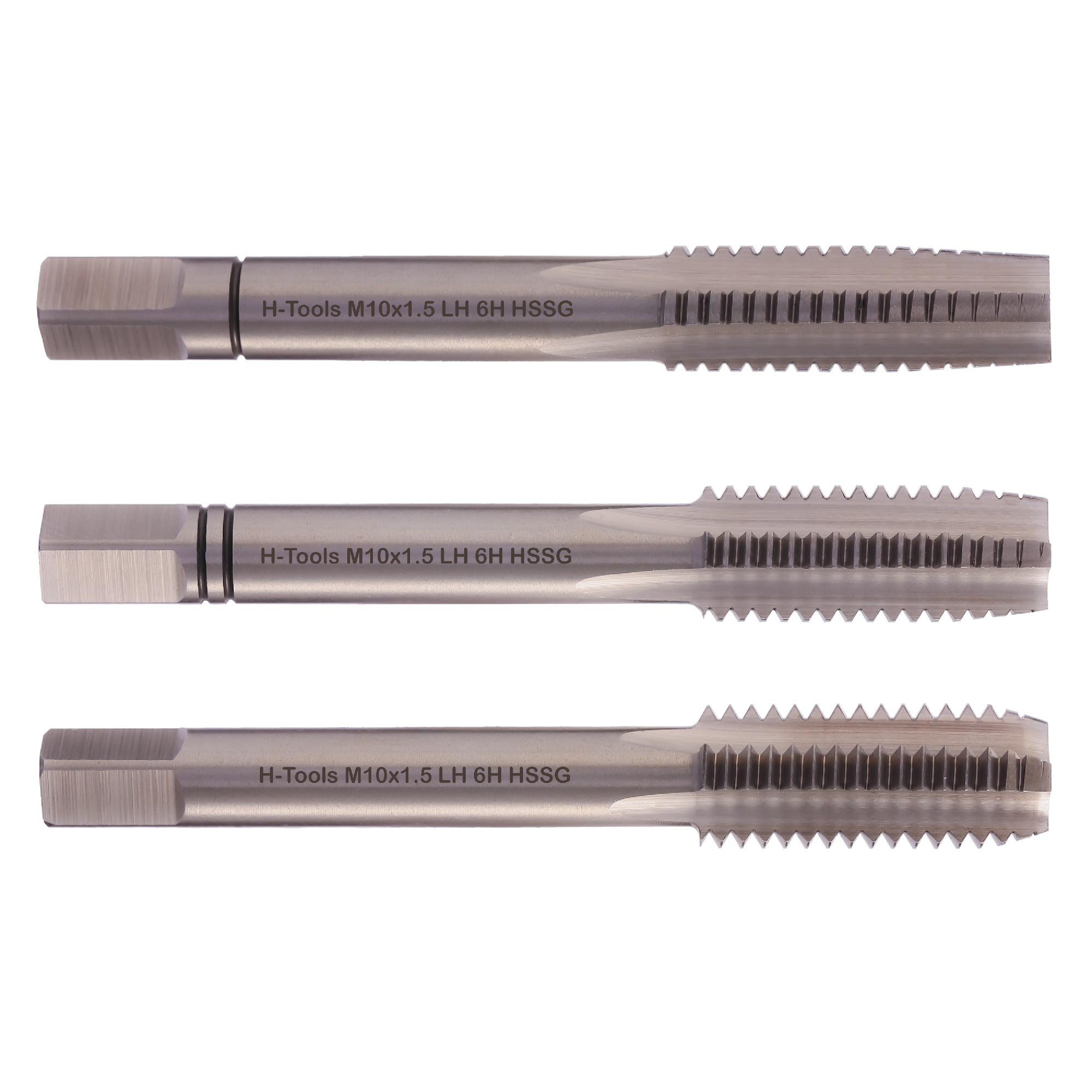 Метчик левый M10 x1,5мм HSS-G DIN 352 H-TOOLS 230100LIHT, комплект 3 штуки