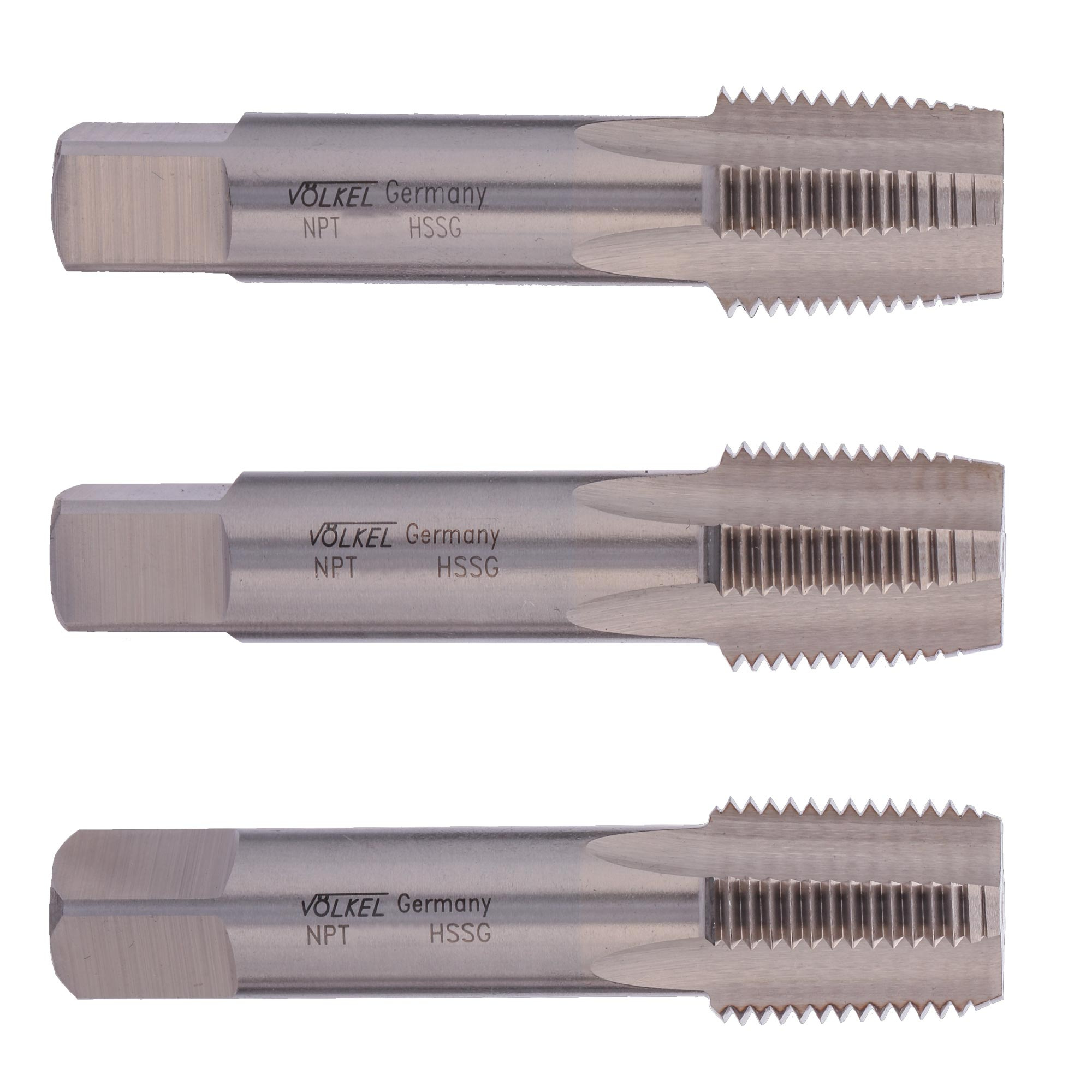 Метчик трубный NPT 1" HSS-G ISO 529 VOLKEL 88426S3, комплект 3 штуки Германия
