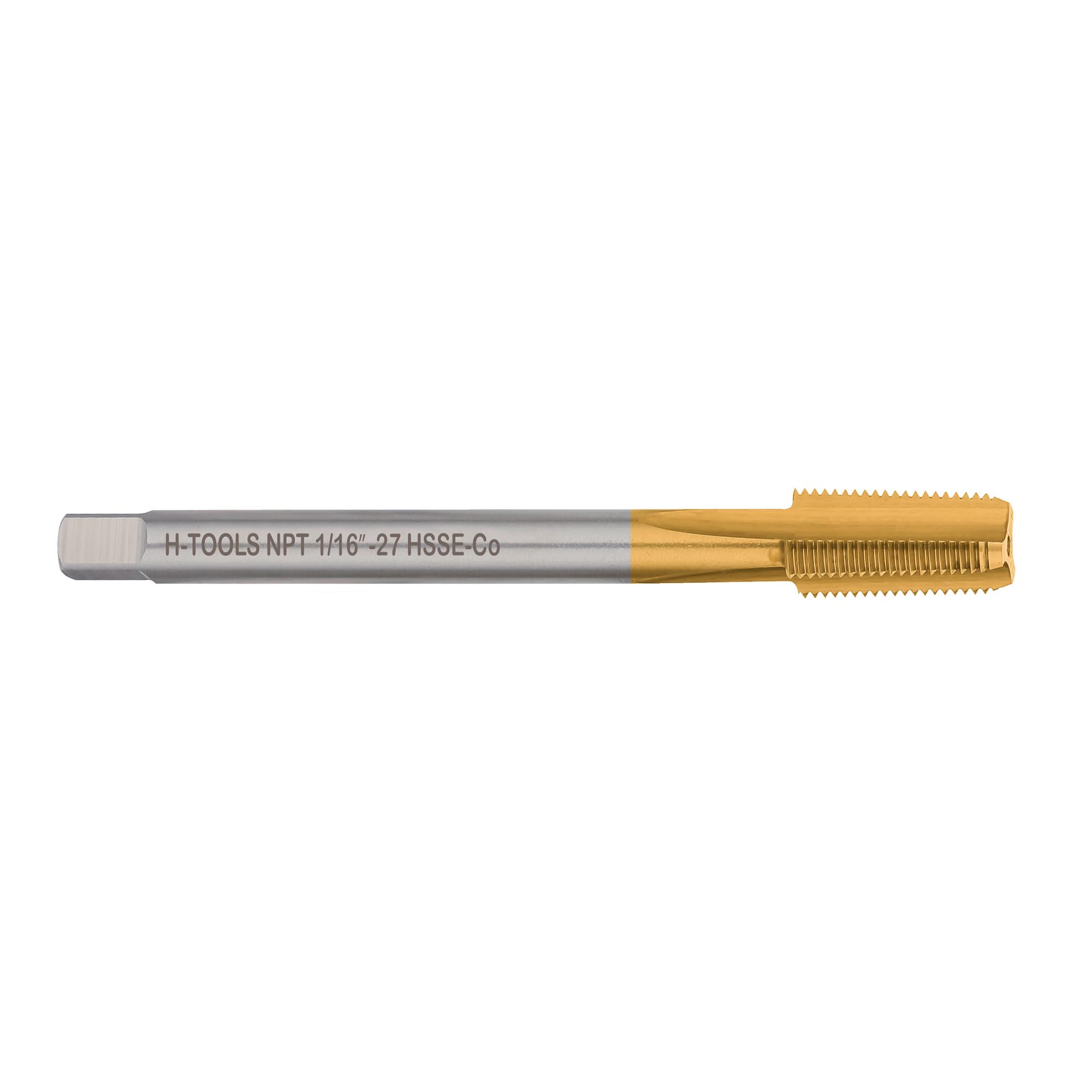 Метчик трубный машинный NPT (К) 1/16" HSSE-TiN H-TOOLS 73432EHT