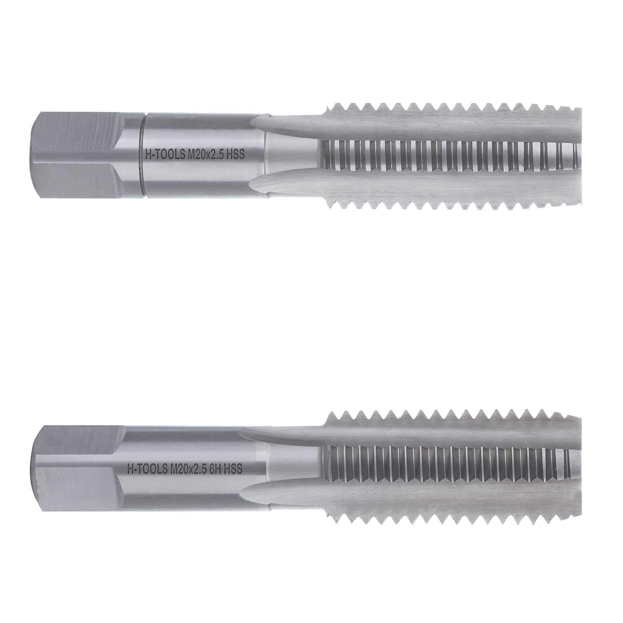 Метчик M 20 x2,5 мм HSS DIN 352 H-TOOLS 230200TXHT-2, комплект 2 штуки