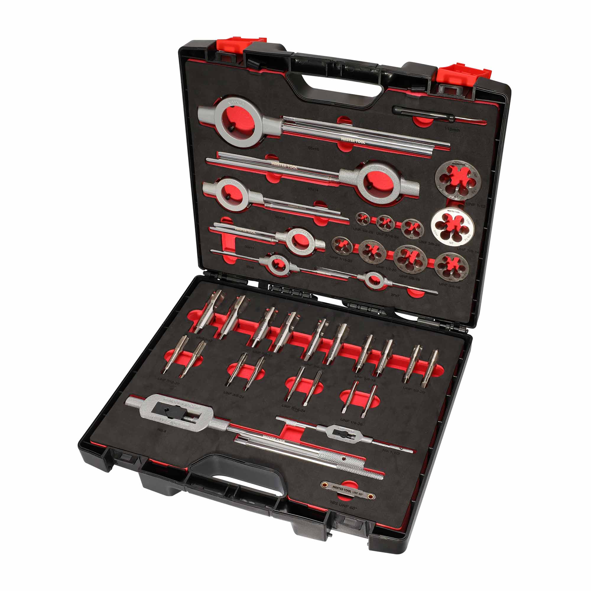 Набор метчиков и плашек UNF 1/4 - 1,0" 37пр HSS-G MASTER-TOOL 1014901010006