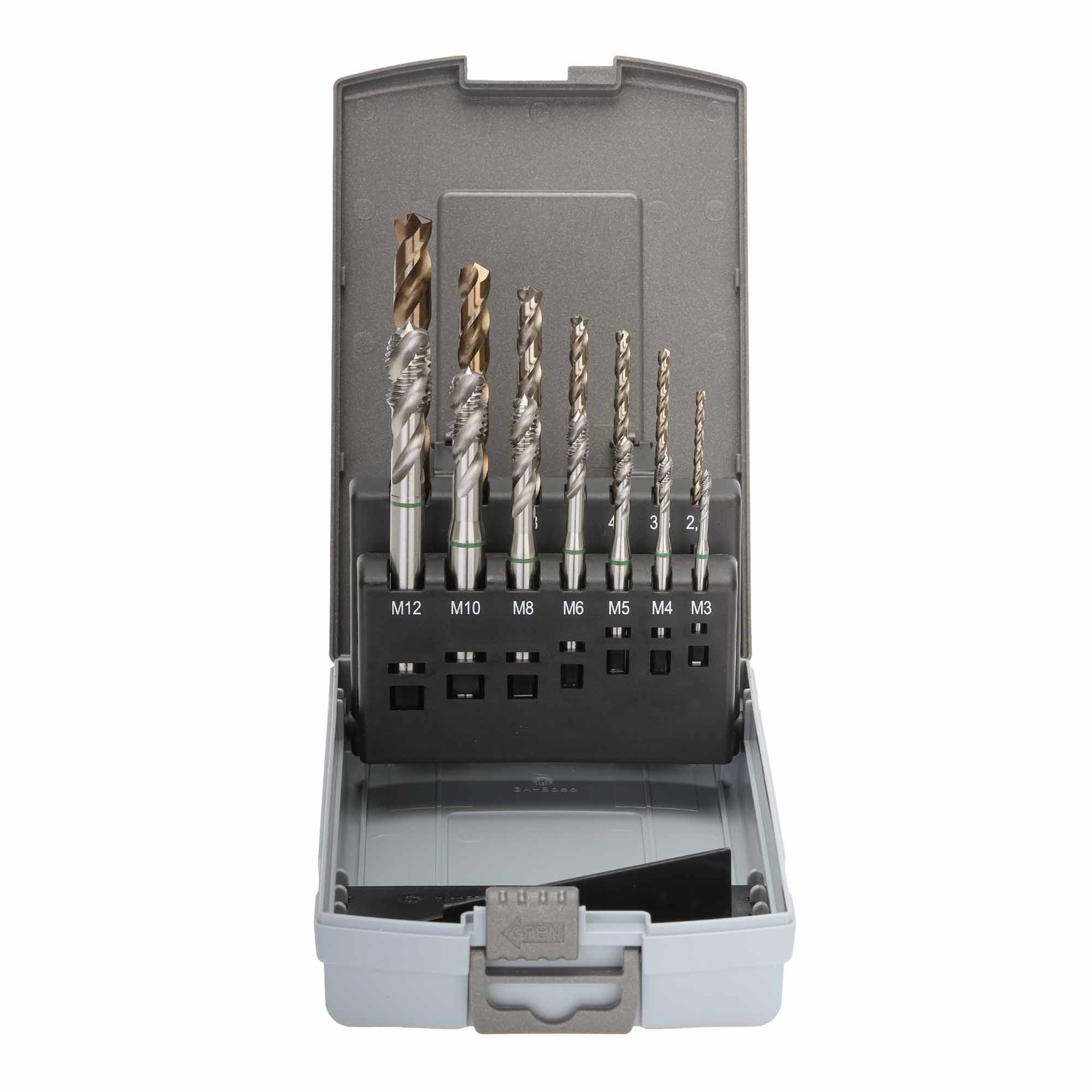 Набор метчиков машинных M3-M12 DIN371/376 HSSE 14пр RUKO 245052RO + сверла