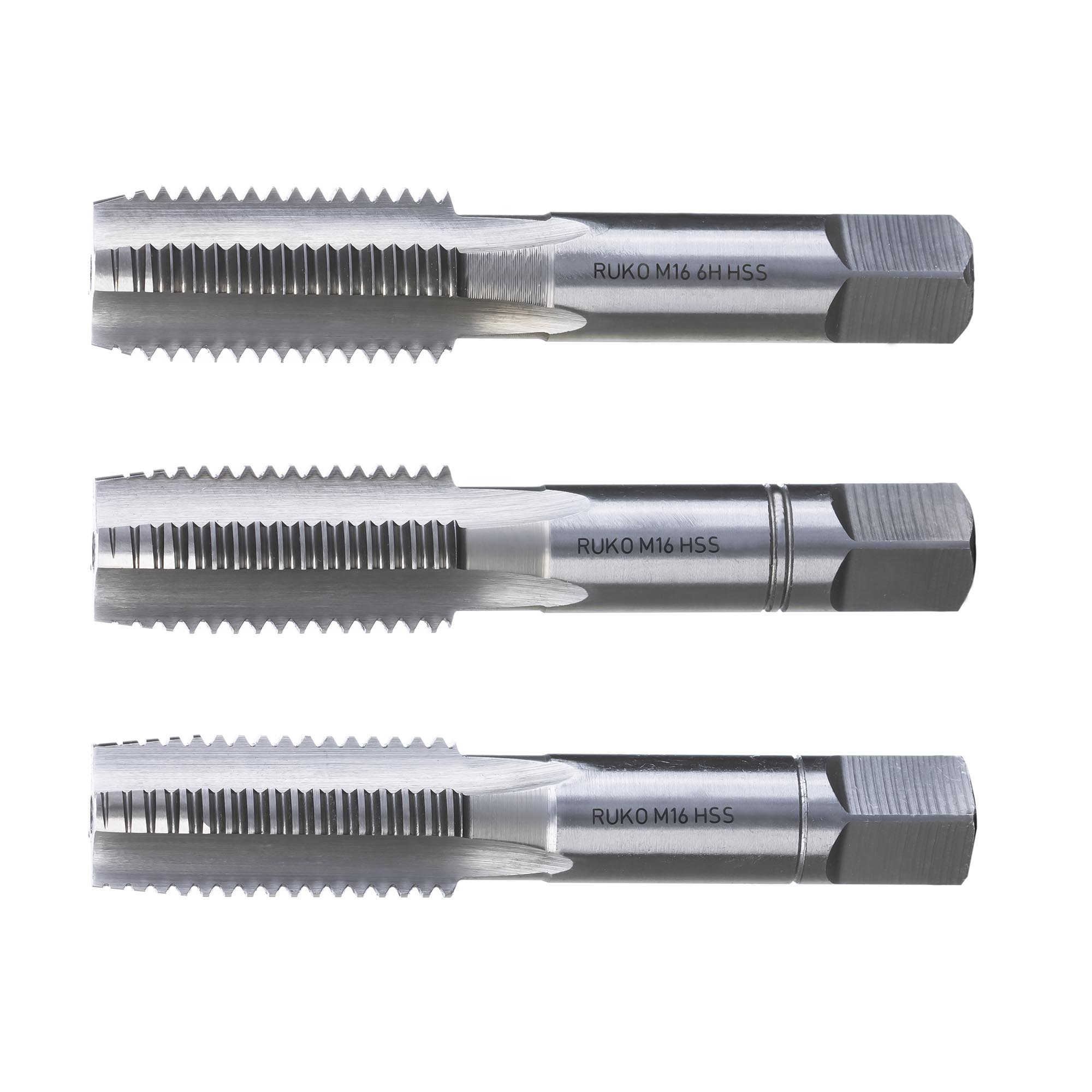 Метчик M16 x2,0 мм HSS DIN 352 RUKO 230160, комплект 3 штуки Германия