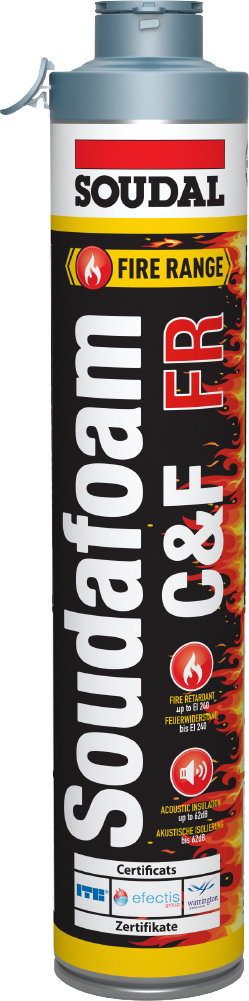Огнестойкая монтажная пистолетная пена Soudal SOUDAFOAM FR CLICK & FIX  750 мл 119260