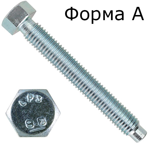 Болт установочный М10х25 DIN 561 форма A, класс 8.8, оцинкованная сталь