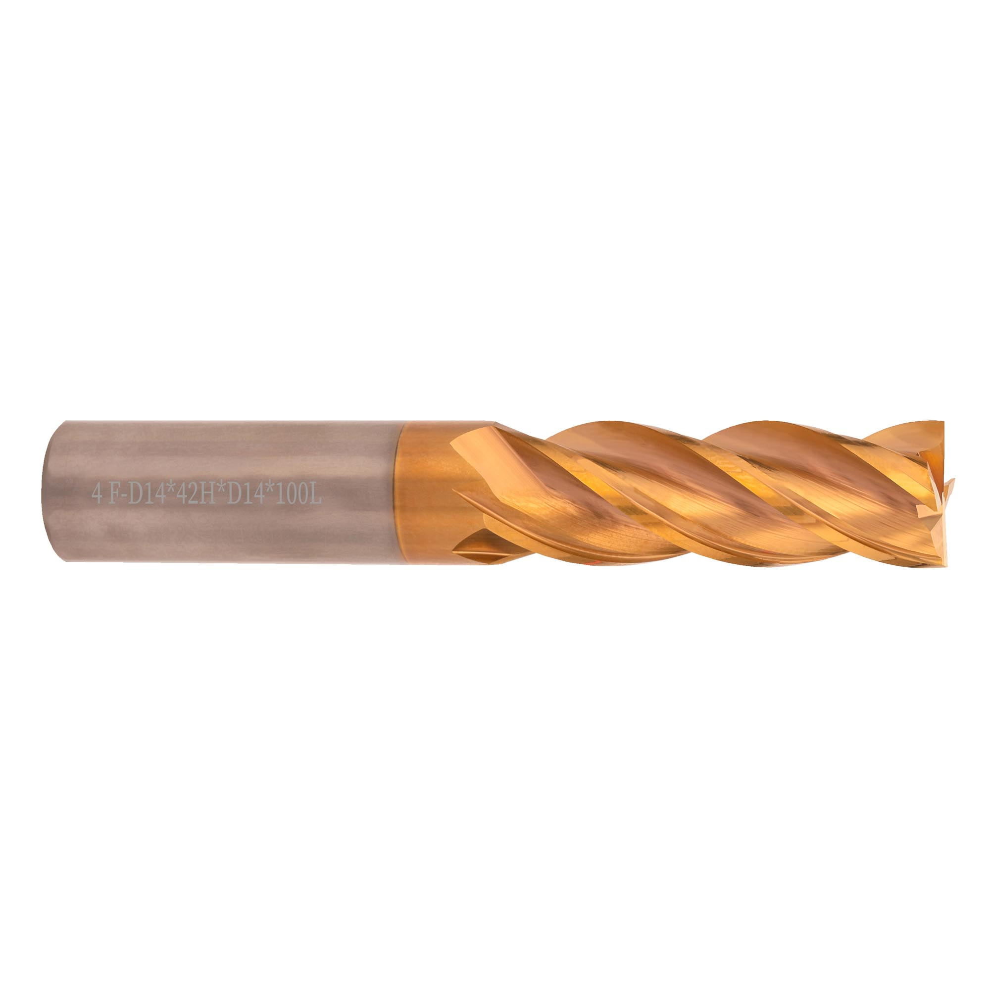 Фреза твердосплавная по металлу 14 x100/42мм P30 TiSiCrN 4z H-Tools 6804-140