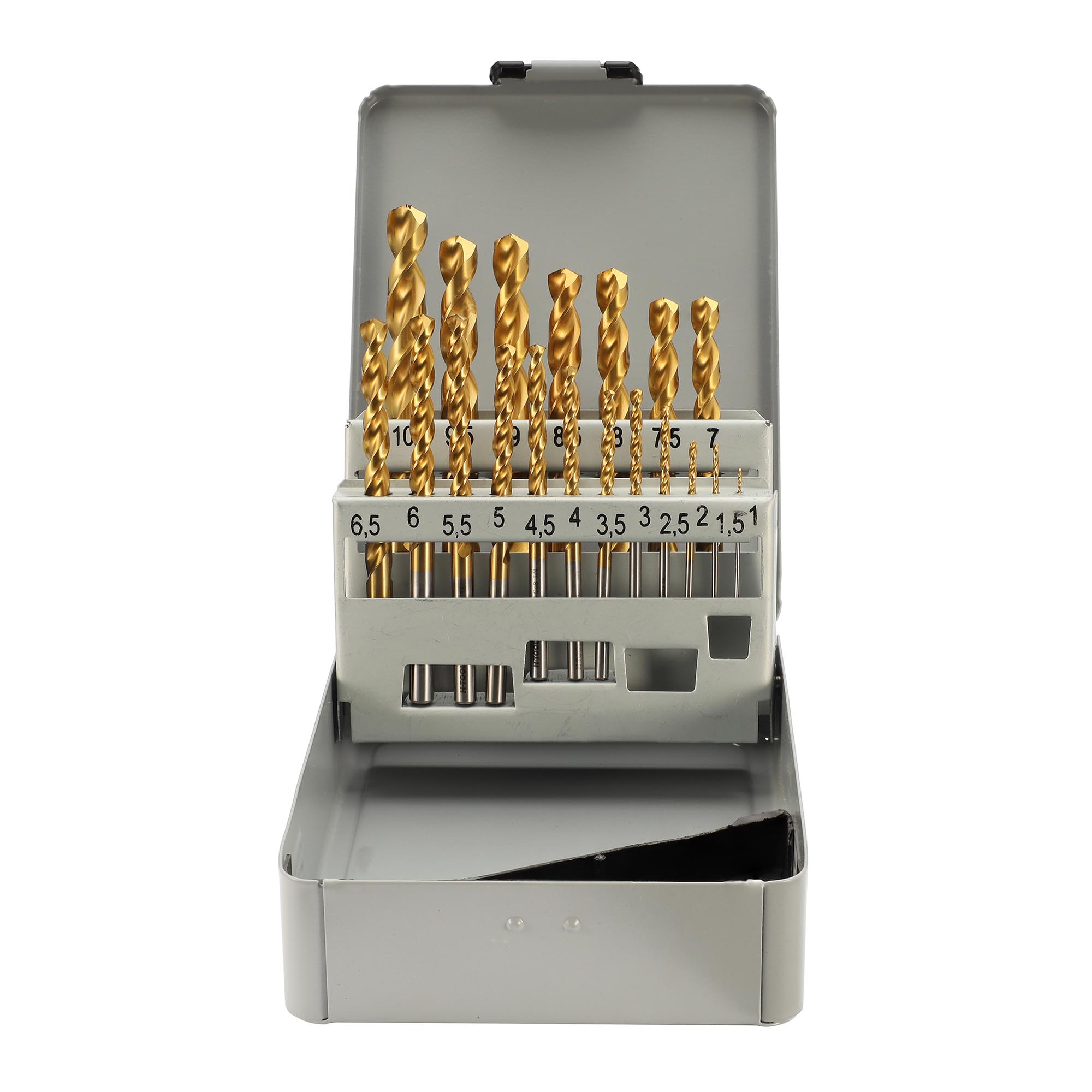 Набор сверл по металлу 1-10мм 19шт HSSE-Co8 TiN DIN 338 H-TOOLS 08351100