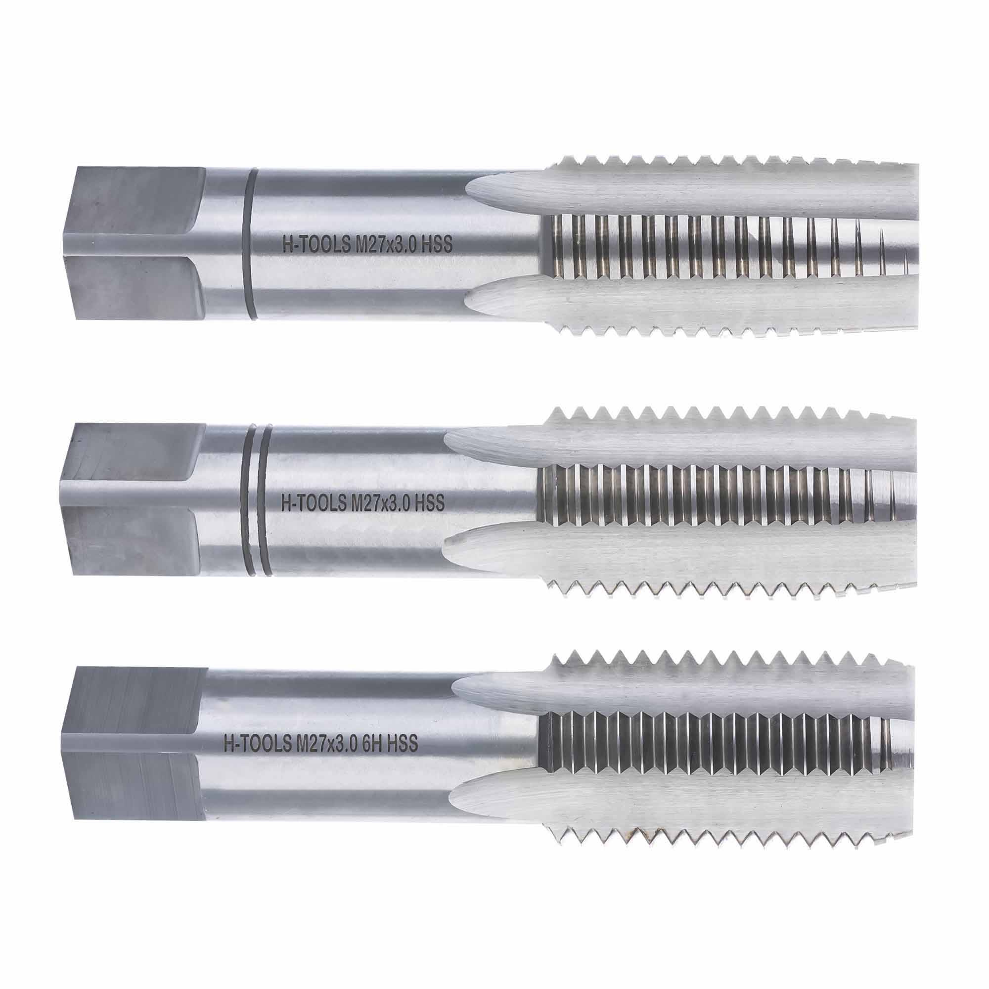 Метчик M27 x3,0 мм HSS DIN 352 H-TOOLS 230270HT, комплект 3 штуки