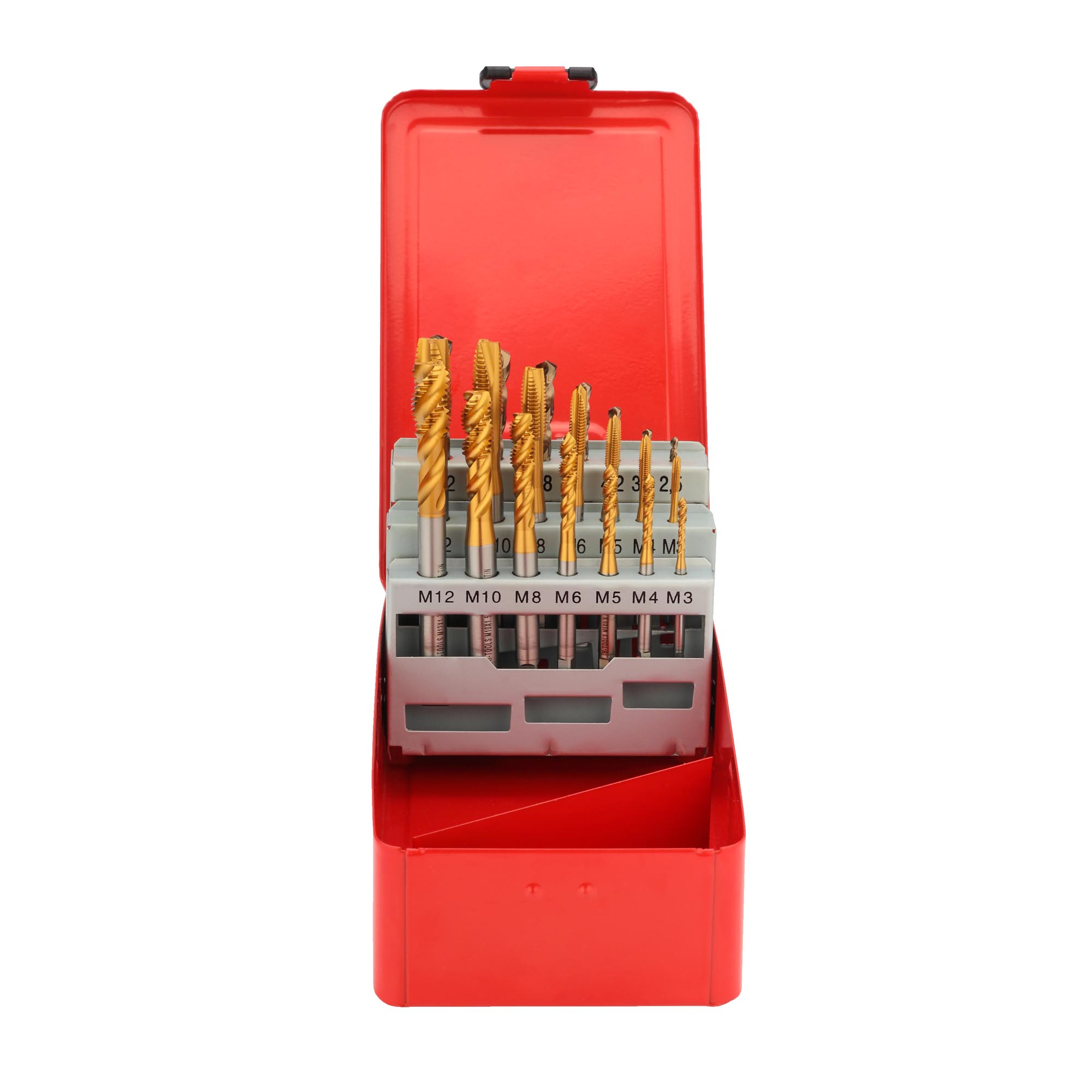 Набор метчиков машинных M3-M12 DIN371/376 HSSE-TiN 21пр H-TOOLS 245054THT + сверла