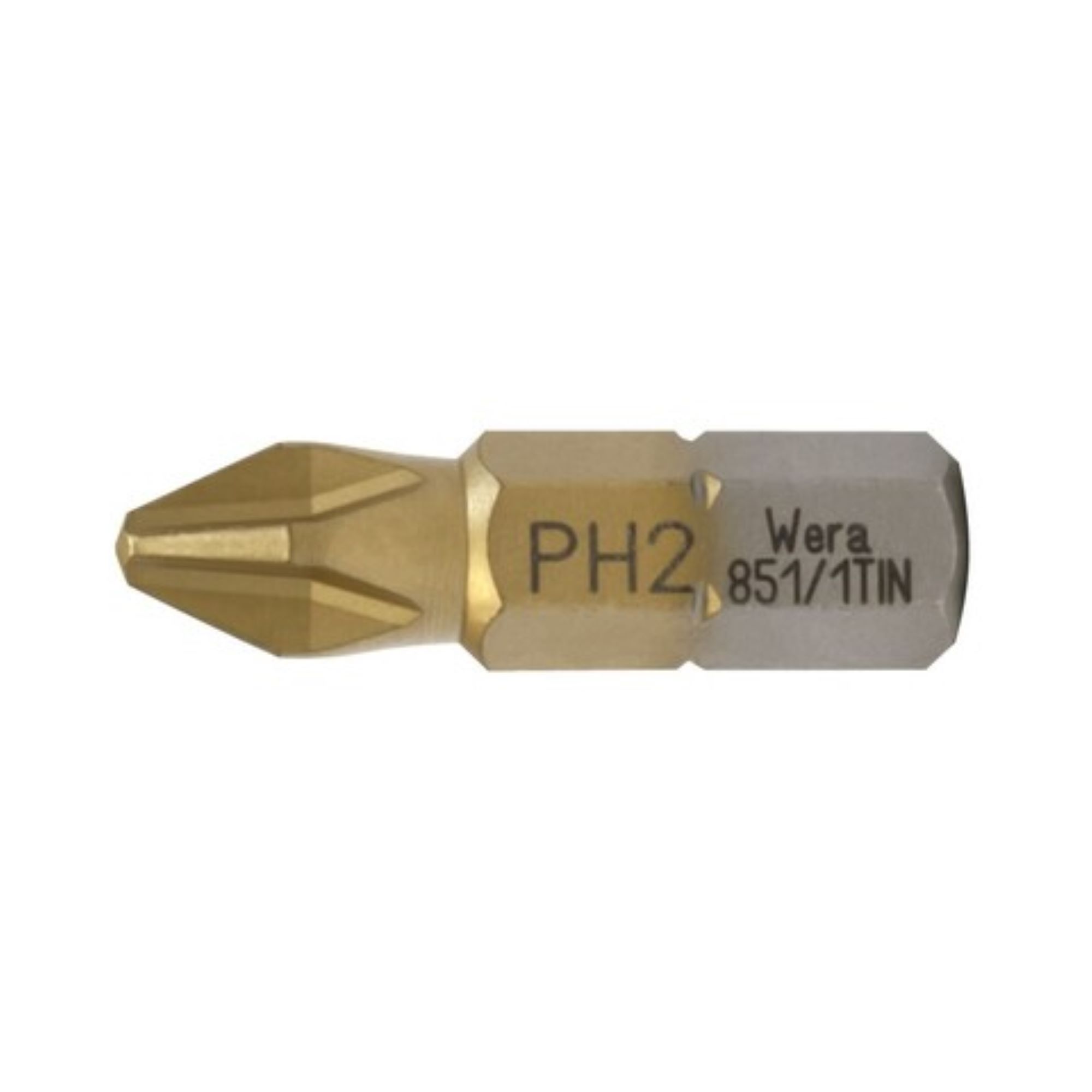 Бита PH2х 25мм (Титановая) Standard 851/1 ТiN Wera 05480172001