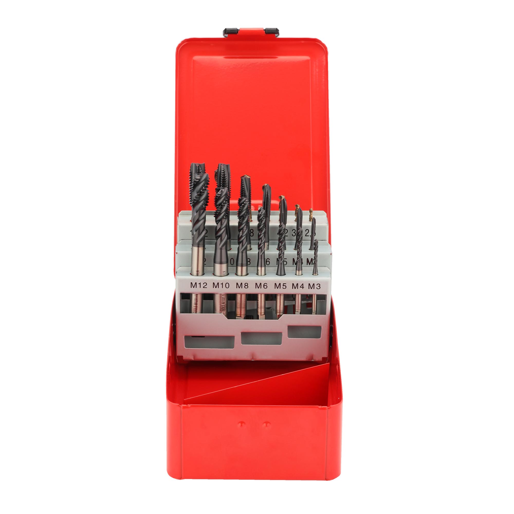Набор метчиков машинных M3-M12 DIN371/376 HSSE-TiAlN 21пр H-TOOLS 245054FHT + сверла