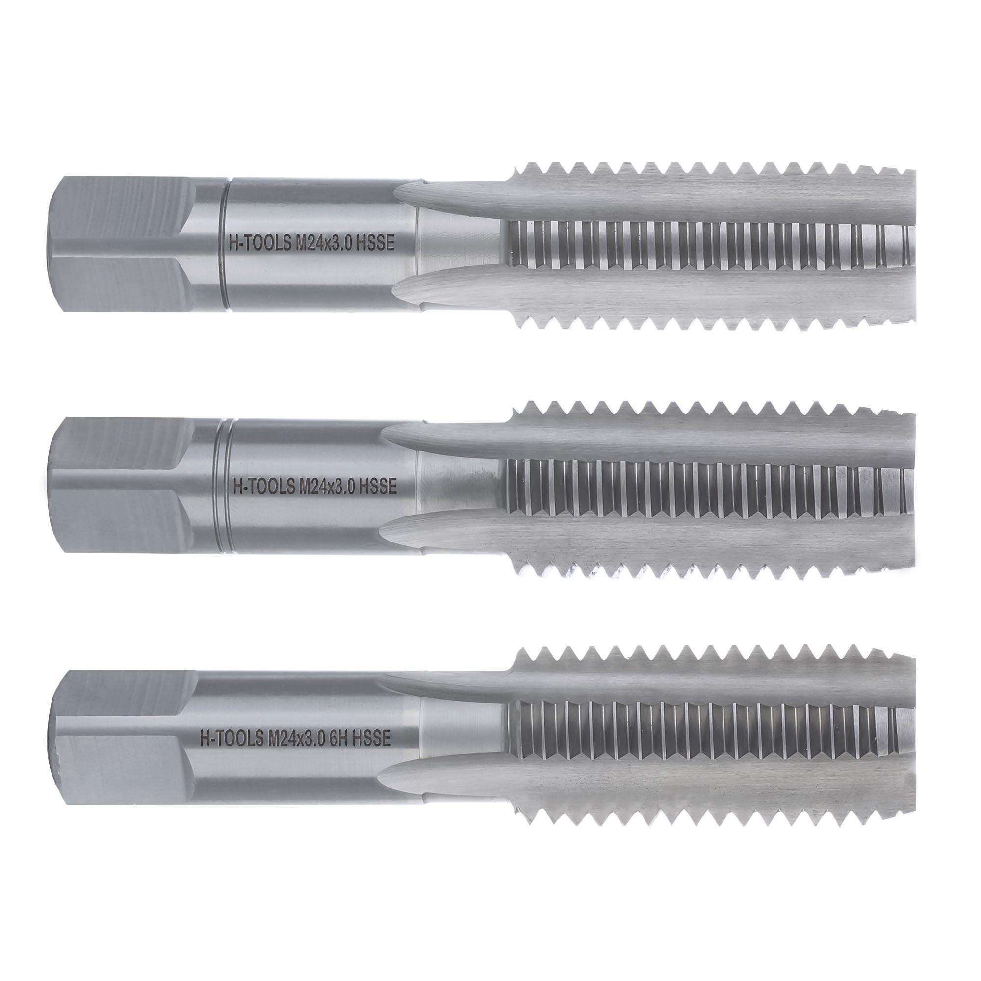 Метчик M24 x3,0 мм HSSE DIN 352 H-TOOLS 230240EHT, комплект 3 штуки